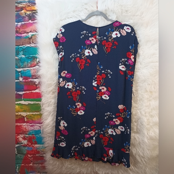 Popsugar Navy Blue Floral Sleeveless Dress Size S - Picture 4 of 7